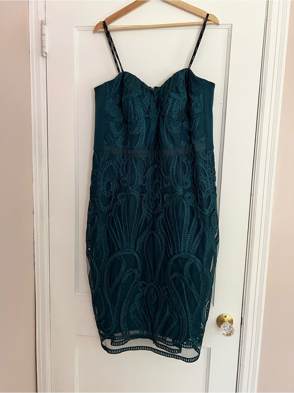City Chic Teal Lace Strapless Dress, Size 18